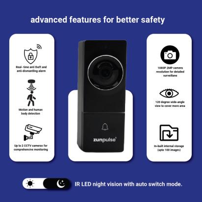 Zunpulse Zunpulse zunpulse 7 inch Smart Video Door Phone - Touchscreen, WiFi, App, Night Vision, Motion Detection, Anti-Theft by Zunpulse 4 4