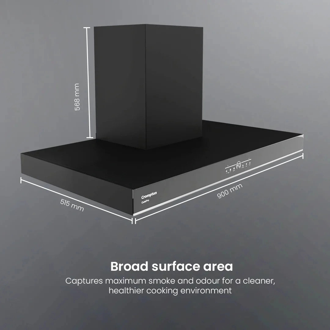 Crompton QuietPro Filterless Chimney With BLDC Motor by Crompton : Colours available: Black 3 7