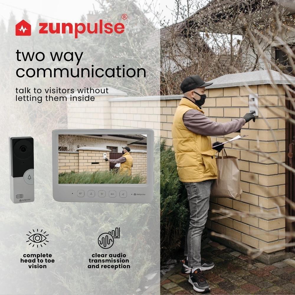 Zunpulse Video Door Phone with 7 inch TFT Colour Screen, Night Vision, 120° Viewing Angle (White) 1