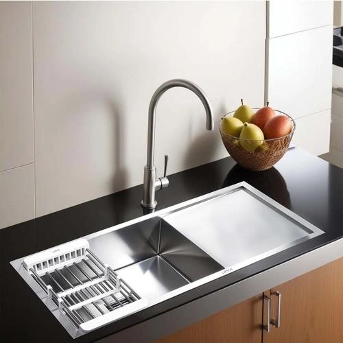 Lipka Handmade Single Bowl with Drainboard Kitchen Sink (37 x 18 x 10 Inches)