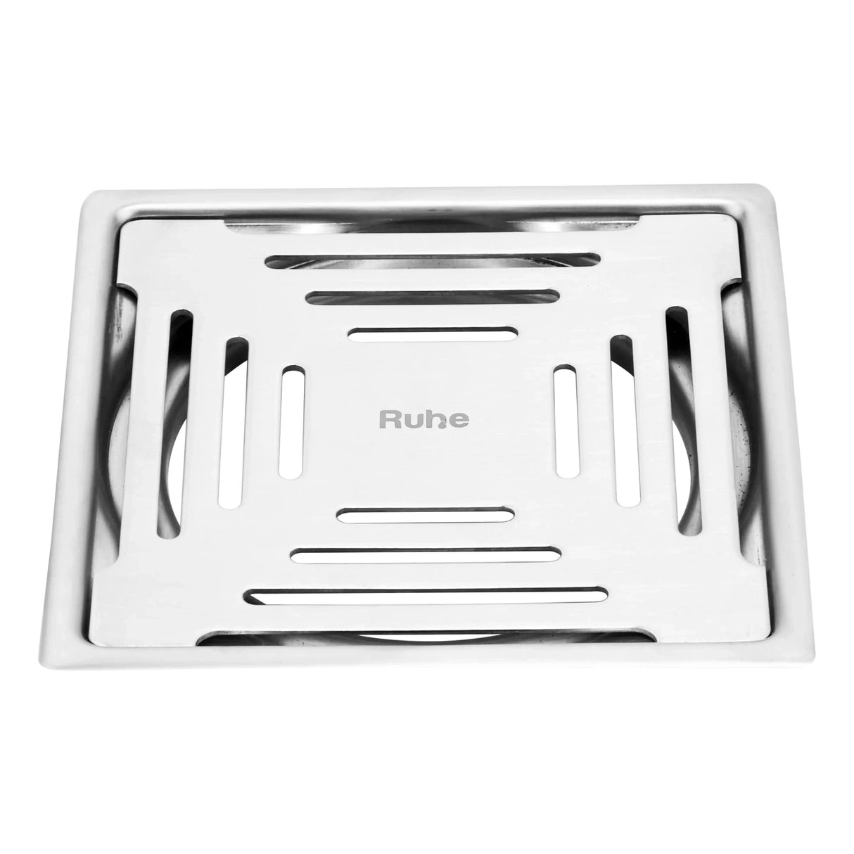 Ruhe Earth Square Premium Flat Cut Floor Drain 6 x 6 Inches by Ruhe