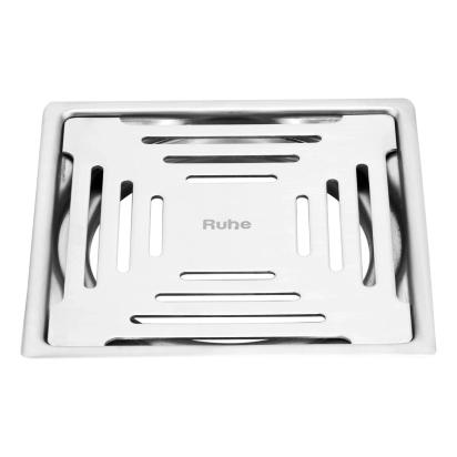 Ruhe Earth Square Premium Flat Cut Floor Drain 6 x 6 Inches by Ruhe
