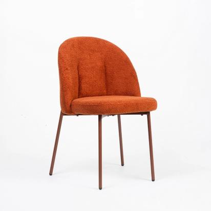 LivingShapes Boucle Alici Dining Chair with Metal by Living Shapes : Colours available: OrangeRed 7 1