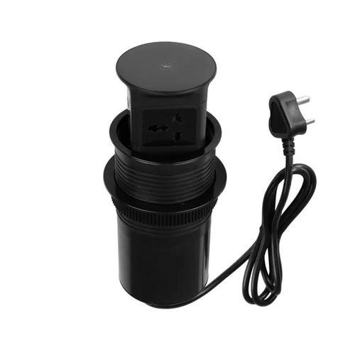 Ozone Push Pop-Up Socket Organizer For Maximum Space & Minimum Clutter | Finish: Black