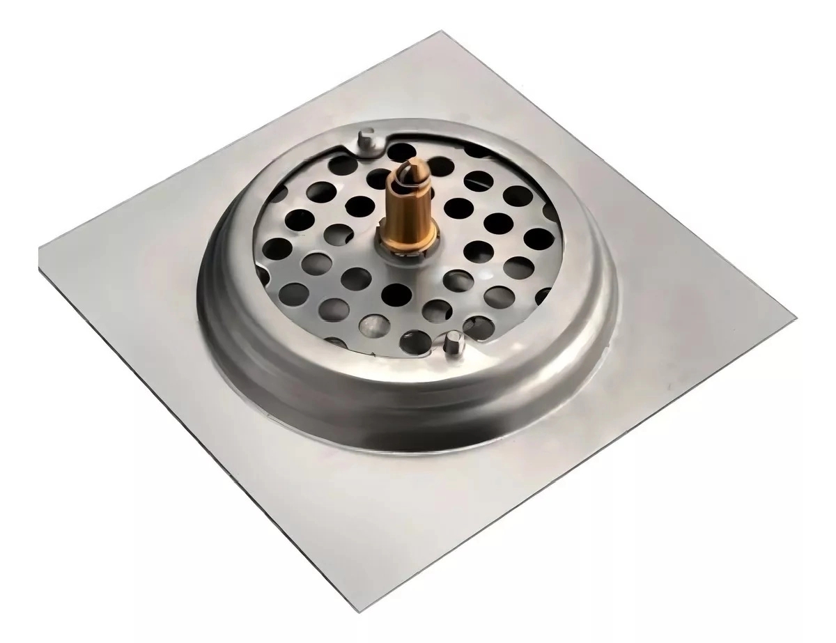 Aquieen 6x6 Inches Square Pop-Up Grating | SS304 Stainless Steel Floor Drain with Chrome Finish | Shower Waste Water Drain | Bathroom and Kitchen Grating by Aquieen : Colours available: Chrome 5 4