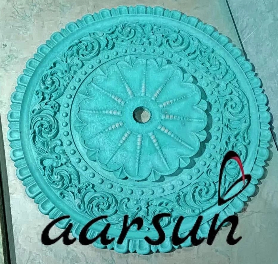 Aarsun Exclusive Carved Ceiling Medallion by Aarsun : Colours available: Aqua 2 2