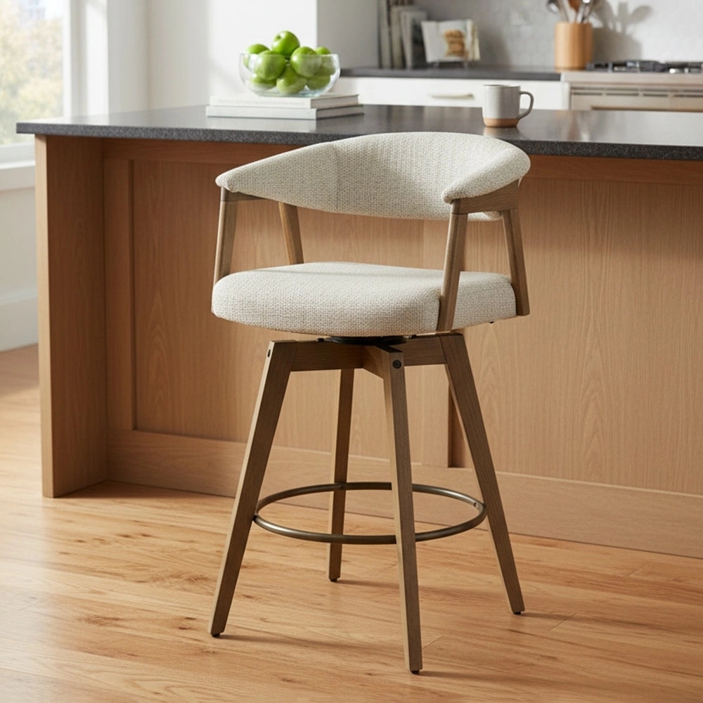 LivingShapes Abnor Wooden Swivel Bar Chair by Living Shapes : Colours available: Beige