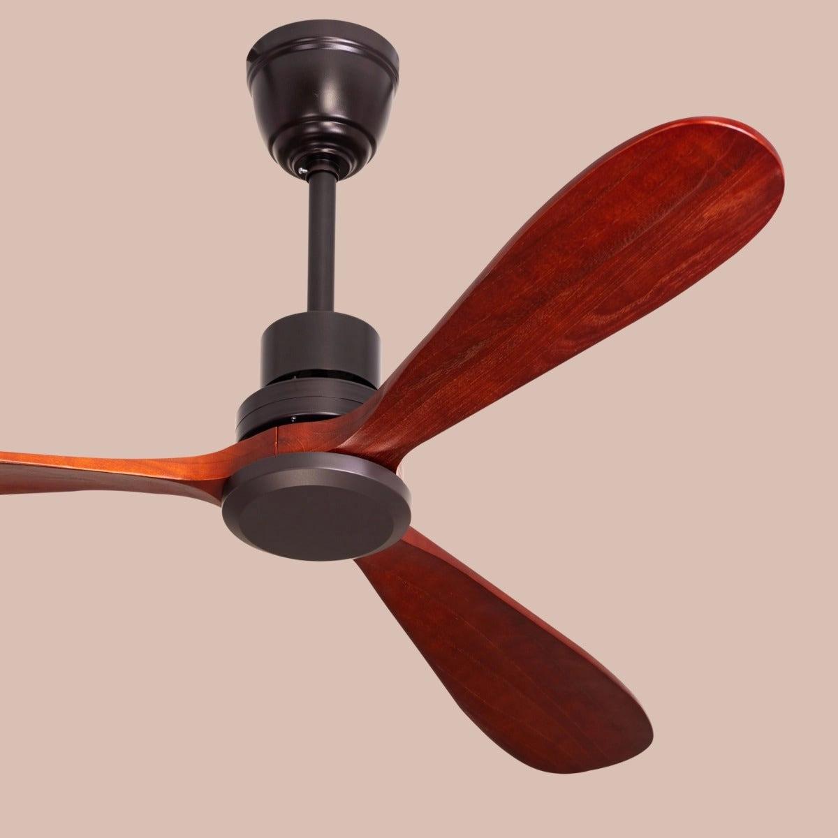 The WhiteTeak Glen Meadow (132 cm Span, Black Metal Body, Mahogany Finish Solid Wood Blades) Ceiling Fan 4
