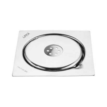 Lipka Gemini Square Floor Drain with Jali and Hole (6 x 6 Inches) with Hole