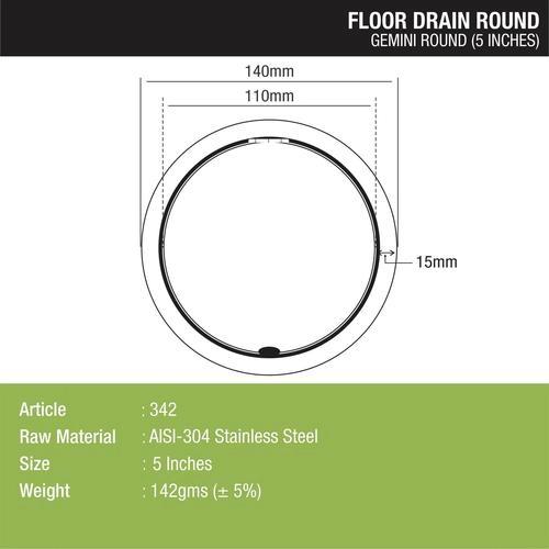 Lipka Gemini Round Floor Drain with Jali (5 inches) 1