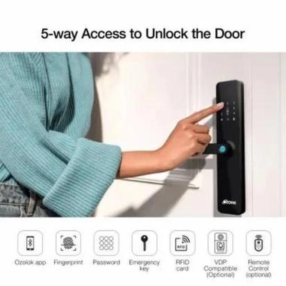 Ozone Smart Bluetooth External Lock for Wooden & Metal Doors - OFDL-IRIS-VDP-OL STD BLACK by Ozone : Colours available: Black 6 2
