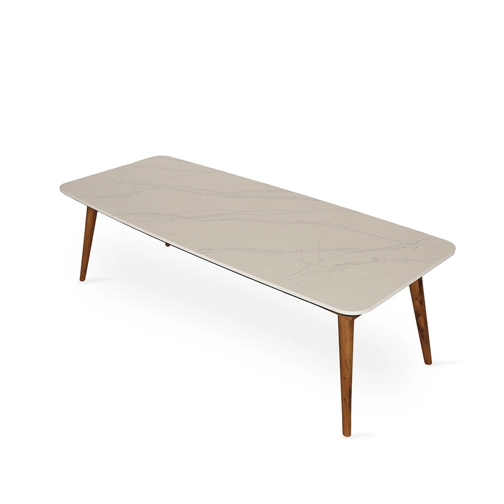 Alankaram Ambu - Teakwood Dining Table with Stone top by Alankaram : Colours available: White 3 2