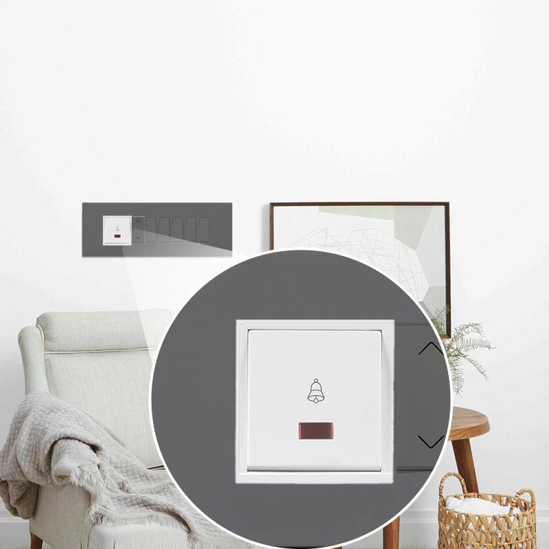 Orpat Silver Series Switches 6A Bell Switch with Indicator 2 MOSSH-2137 White (Pack of 20)