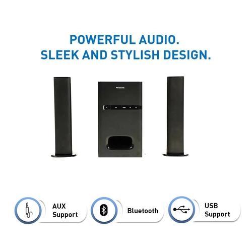 Panasonic 80 W, 2.1 CH USB, Auxiliary Multimedia Speaker System with Convertible Soundbar and Multi-Connectivity Option (SC-HT260GW-K, Black)