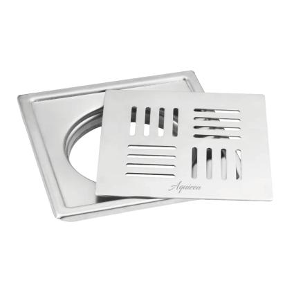 Aquieen 6x6 Inch Floor Grating / Drainer with Anti-Foul Cockroach Trap | Florin Design, In Matte Finish & SS304 Drainer | Anti-Clog & Drain Cover & Kitchen by Aquieen : Colours available: Chrome 4 4