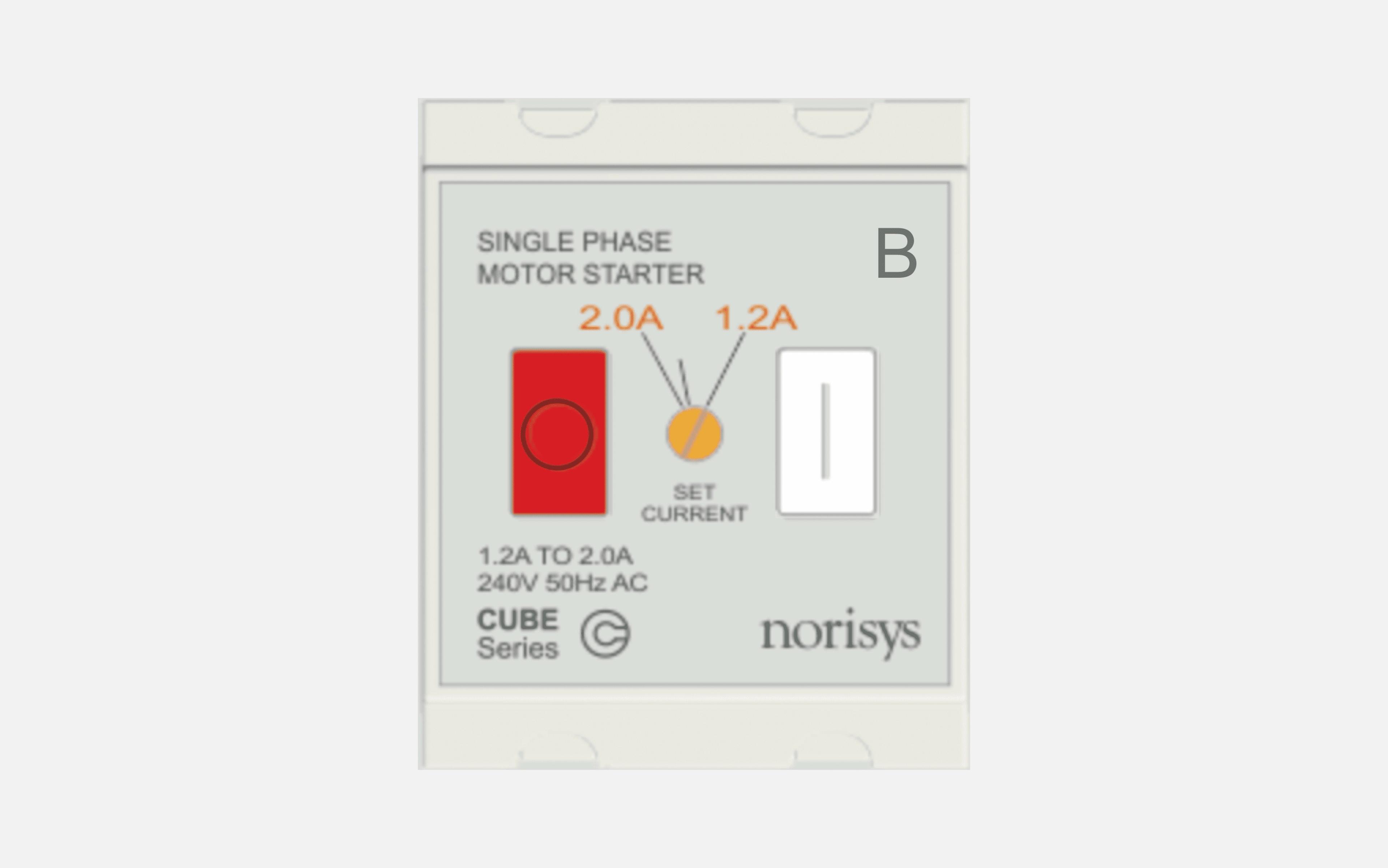 Norisys Frost White Single Phase Motor Starter 0.90 A - 1.50 A 1/4 HP Pump