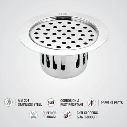 Lipka Round Flat Cut Floor Drain (5.5 inches) with Cockroach Trap 2