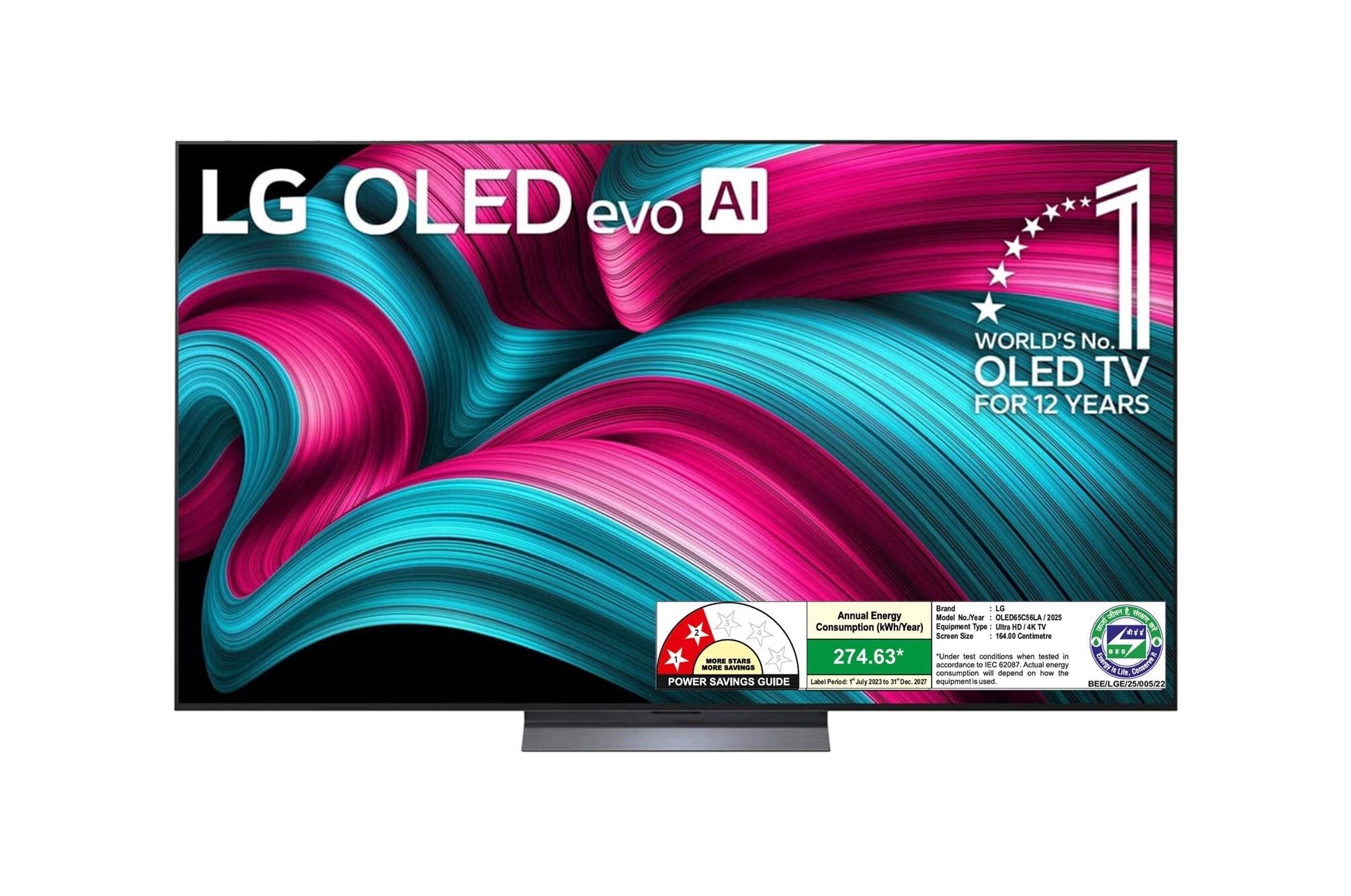 LG OLED evo 164cm (65) TV (C5), a9 AI Processor 4K Gen8, VRR 144Hz Refresh Rate, Dolby Vision & Atmos 2025