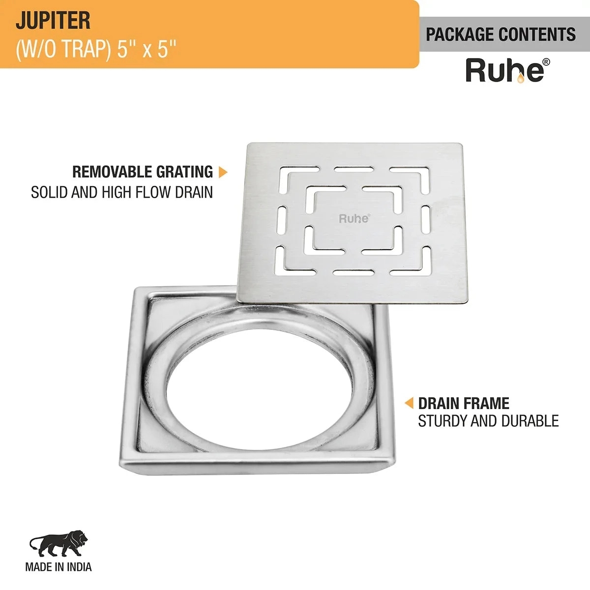 Ruhe Jupiter Square Premium Floor Drain 5 x 5 Inches by Ruhe 3 3