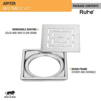 Ruhe Jupiter Square Premium Floor Drain 5 x 5 Inches by Ruhe 3 3