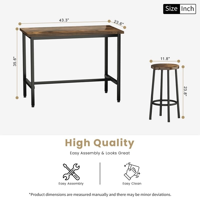 GKW Dining Set: 4 - Person Counter Height Dining Set - Brown & Black by Studio GKW : Colours available: Brown 4 4