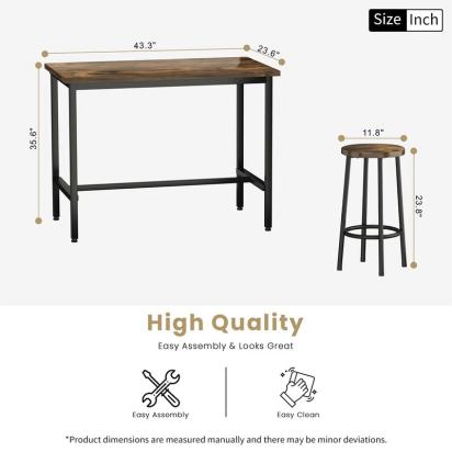 GKW Dining Set: 4 - Person Counter Height Dining Set - Brown & Black by Studio GKW : Colours available: Brown 4 4