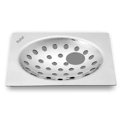 Ruhe One Square Flat Cut Floor Drain - 6 x 6 Inches by Ruhe : Colours available: Silver