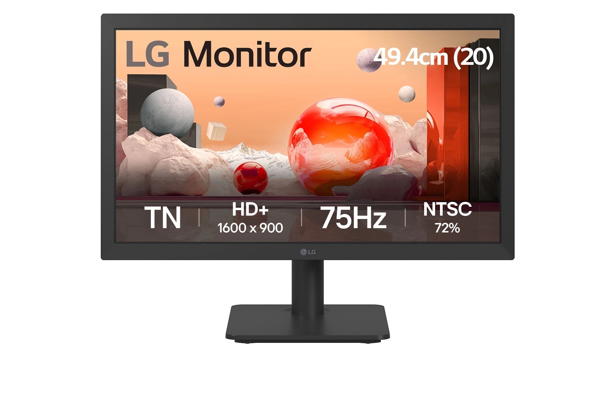 LG Essential 49.4cm (20) WSXGA TN Monitor 75Hz by LG : Colours available: Black