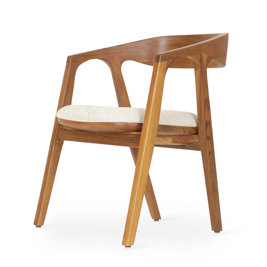 Alankaram Ince - Teak Dining Chair, Wooden Back Sale by Alankaram : Colours available: Brown 1 1