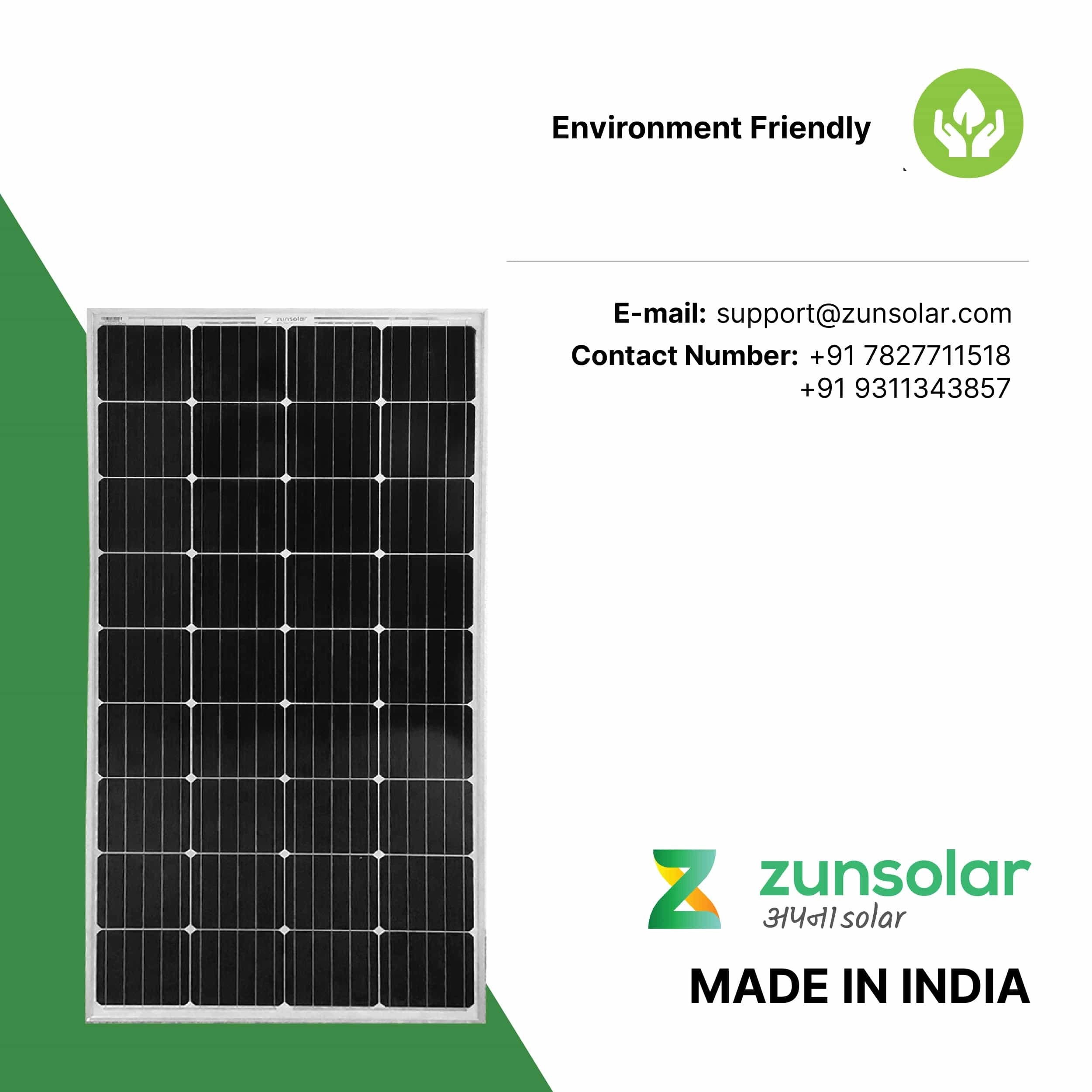 Zunpulse zunsolar 100 watt 12v mono perc solar panel by Zunpulse : Colours available: Black 5 8