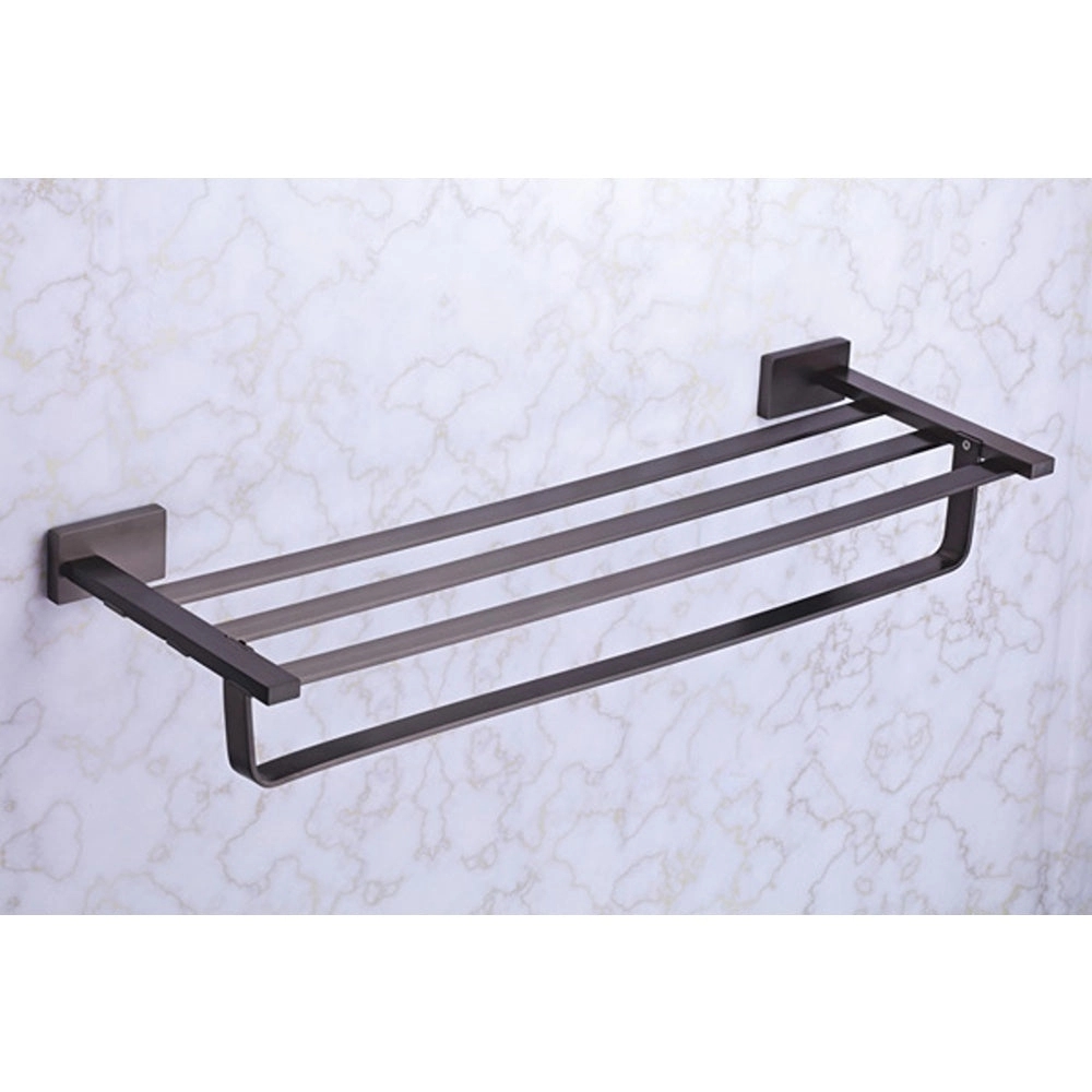 Aquieen 24-Inch Brass Towel Rack With Stand | Matte Black Finish Wall-Mounted Holder With Powder Coating - Amarillo Series by Aquieen : Colours available: BlackMatt