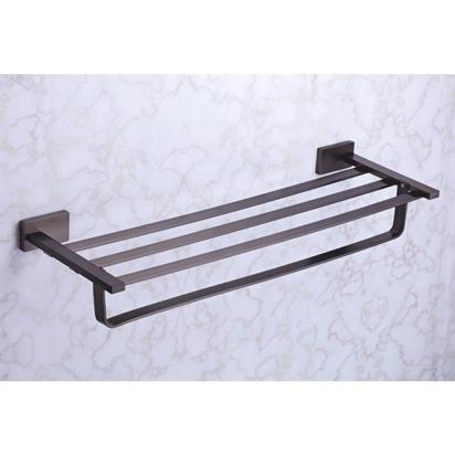Aquieen 24-Inch Brass Towel Rack With Stand | Matte Black Finish Wall-Mounted Holder With Powder Coating - Amarillo Series by Aquieen : Colours available: BlackMatt