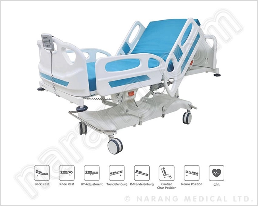 Narang Medical HF817A : ICU Bed Motorised With Battery Backup by Narang Medical Limited : Colours available: White