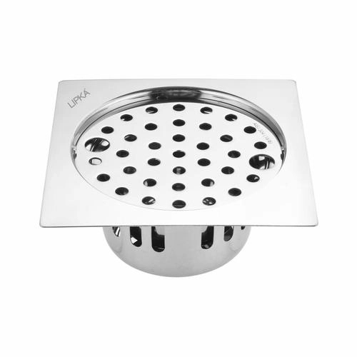 Lipka Square Flat Cut Floor Drain (5 x 5 Inches) with Lock and Cockroach Trap