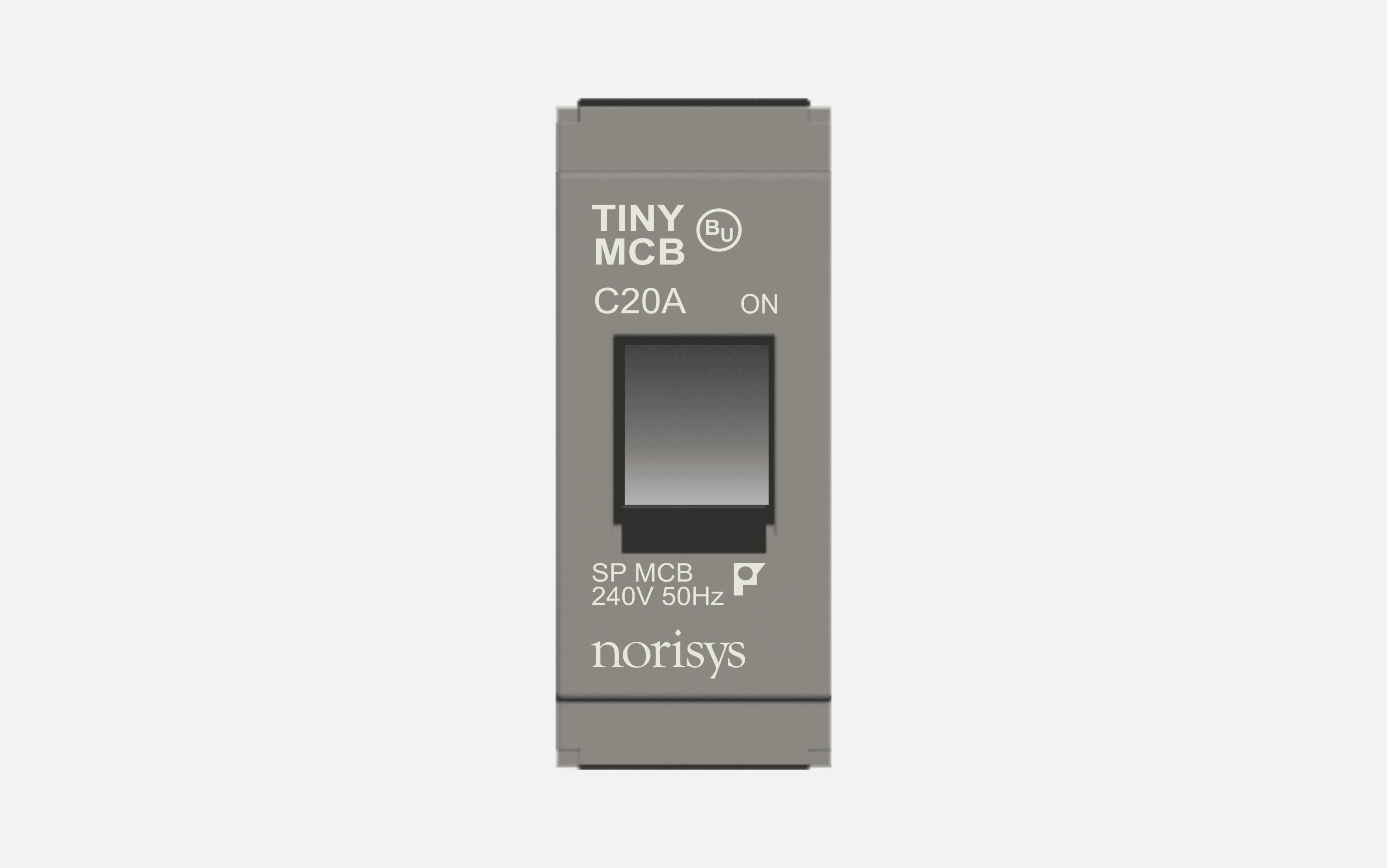 Norisys Quartz Gray Tiny MCB Single Pole 20A