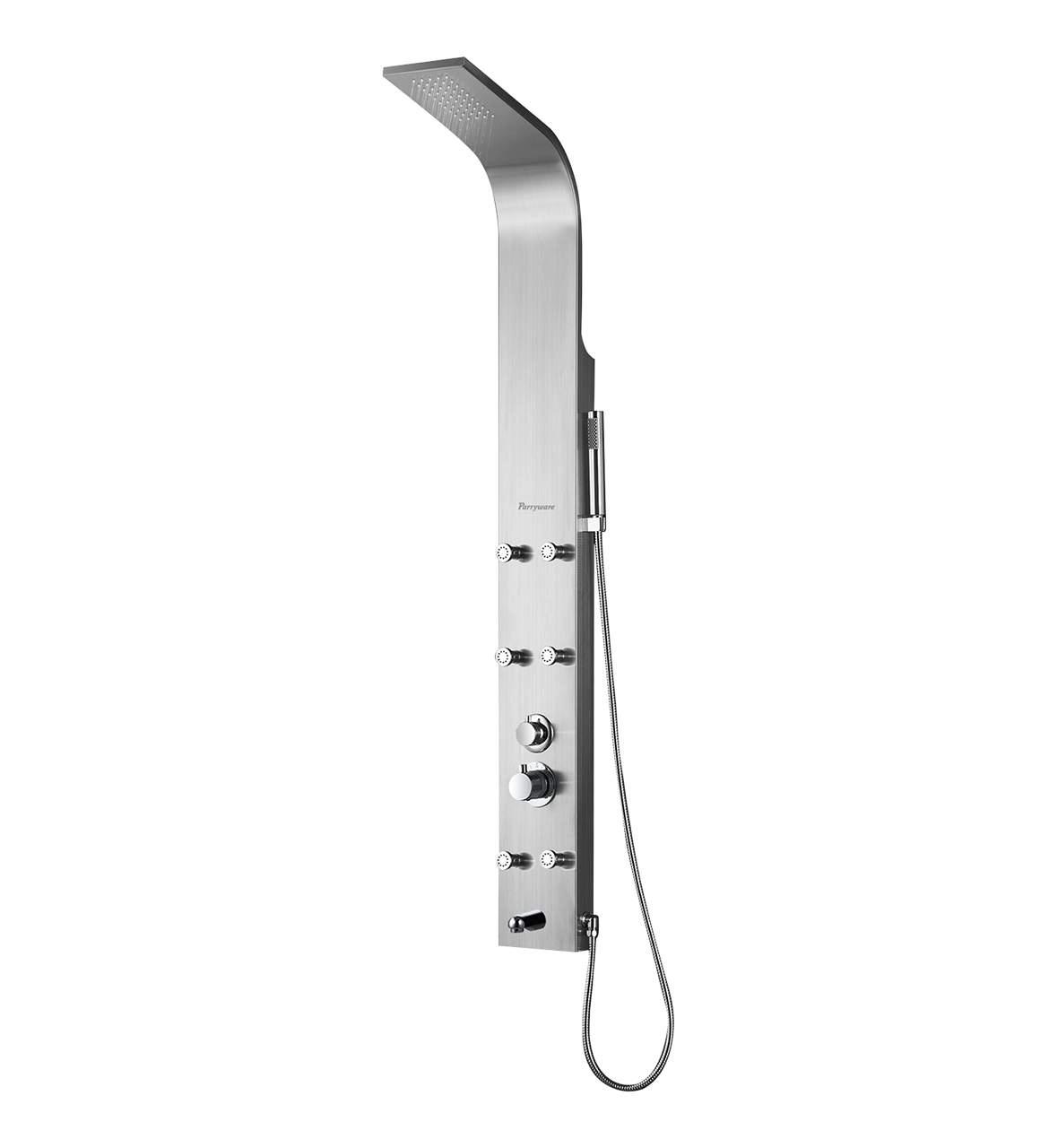 Parryware Quest Stainless Steel Thermostatic Panel With Rain Shower Body Jets Hand Shower and Spout - WPC868B99