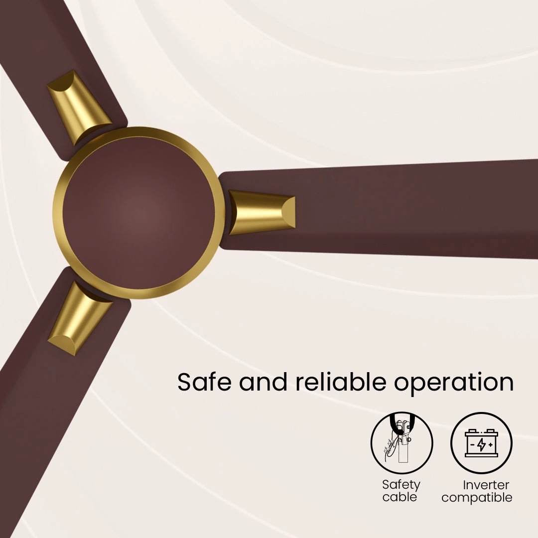 Crompton High Speed Aura | Ceiling Fan - Brown by Crompton : Colours available: Brown 2 4