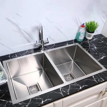 Lipka Handmade Double Bowl Kitchen Sink (37 x 18 x 10 Inches)