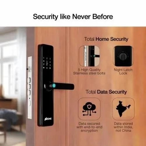 Ozone Smart Bluetooth External Lock for Wooden & Metal Doors - OFDL-IRIS-VDP-OL STD BLACK by Ozone : Colours available: Black 1 4