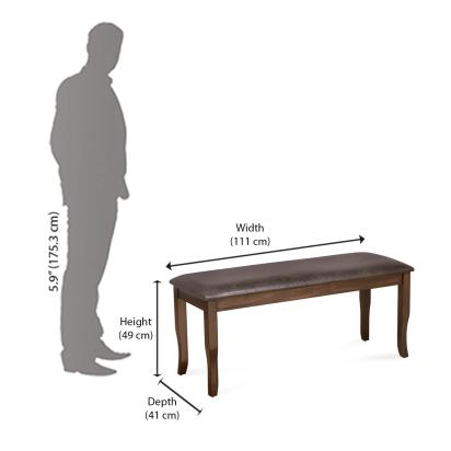 Nilkamal Camilla Multi Use Long Sitting Bench For Living Room | Dining Room (Dark Walnut) by Nilkamal : Colours available: Brown 5 6