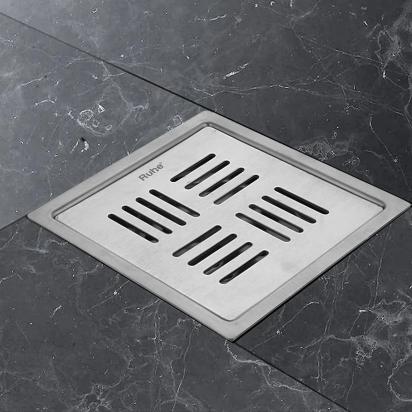 Ruby Square 304-Grade Floor Drain 5 x 5 Inches by Ruhe : Colours available: Silver 1 6
