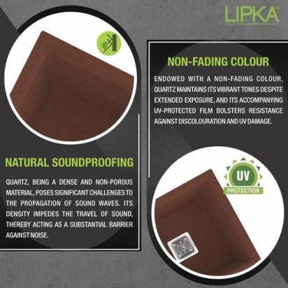 Lipka Choco Brown Quartz Double Bowl Kitchen Sink (45 x 20 x 9 Inches) 3