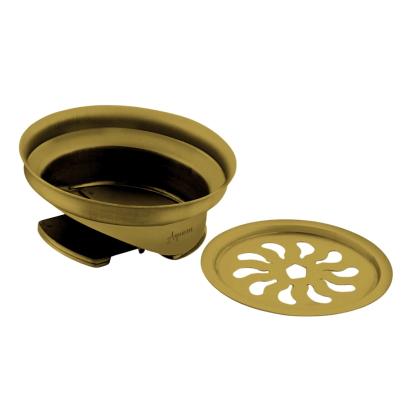 Aquieen 6-Inch Anti-Foul Cockroach Trap | Brushed Gold SS304 Floor Drain Cover For Bathroom & Kitchen by Aquieen : Colours available: Gold