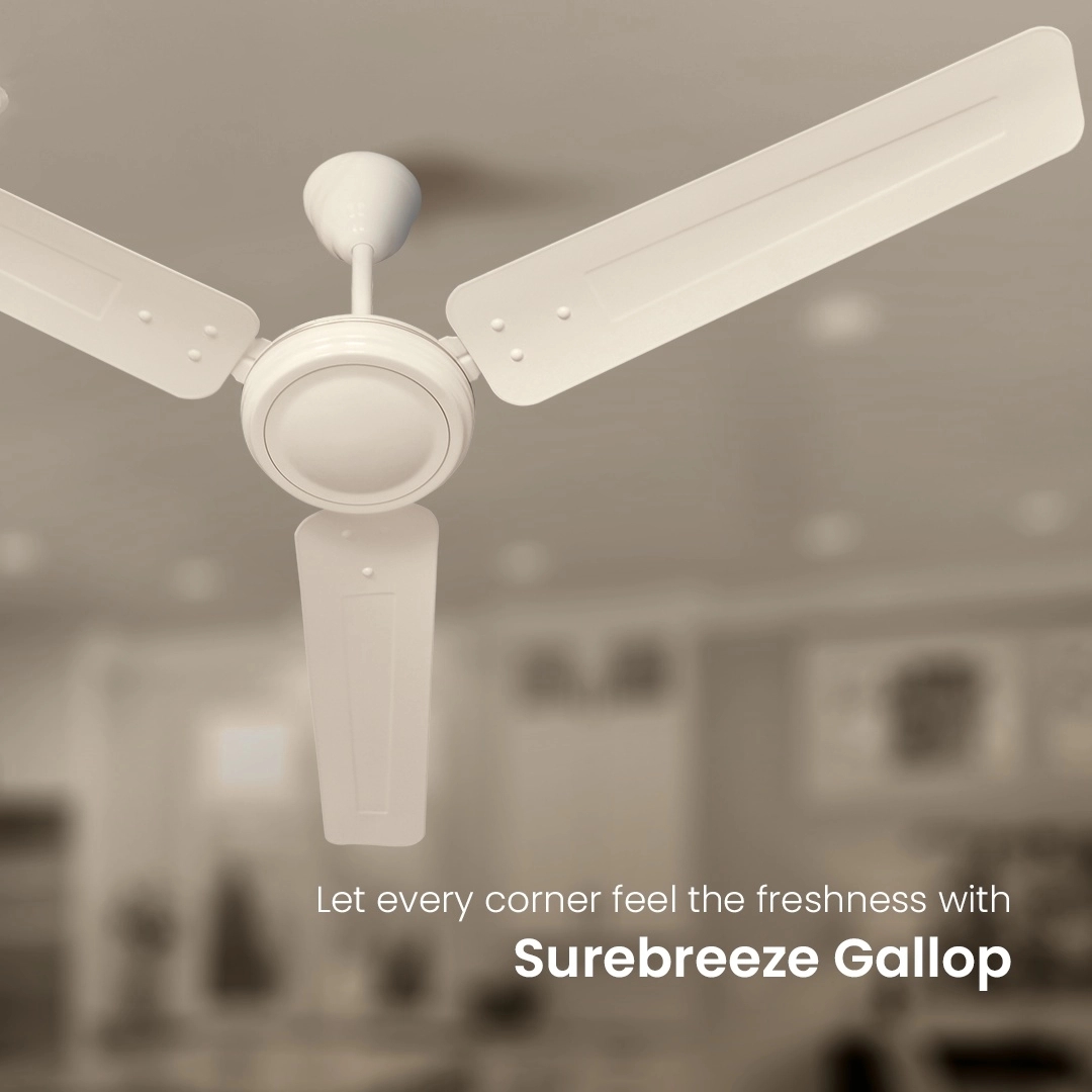 Crompton Surebreeze Gallop| Ceiling Fan - Ivory by Crompton : Colours available: Ivory 4 1