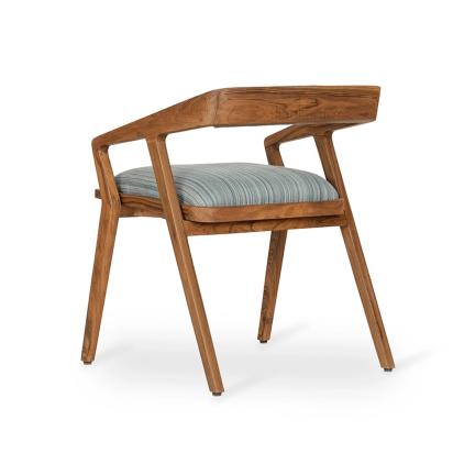 Alankaram Casilla - Teak Dining Chair Upholstered Back, Grey Fabric by Alankaram : Colours available: Brown, Grey 3 2