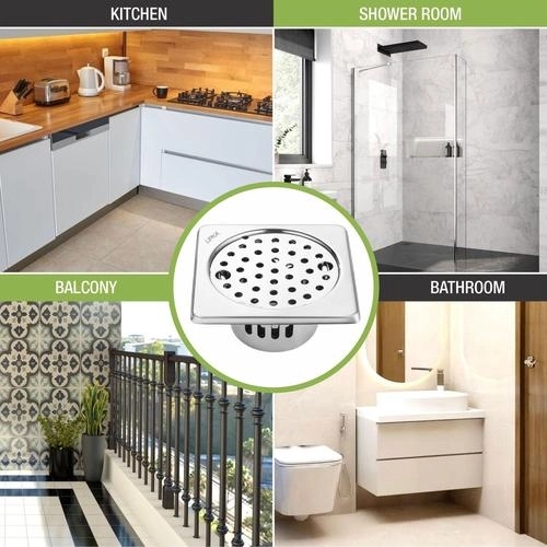 Lipka Square Floor Drain (6 x 6 Inches) with Lock and Cockroach Trap 5