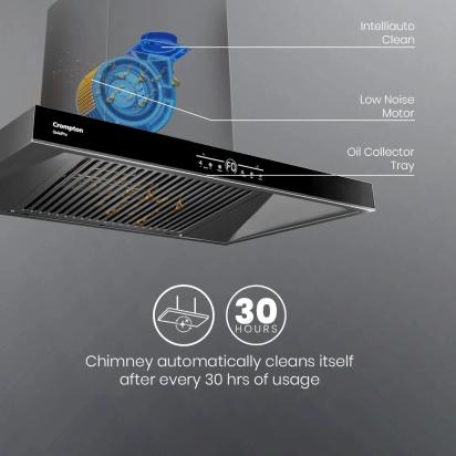 Crompton QuietPro Filterless Chimney With BLDC Motor by Crompton : Colours available: Black 8 3