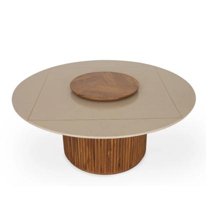 Alankaram Otutu Teakwood Dining Table with Quartz Top by Alankaram : Colours available: Tan 1 1