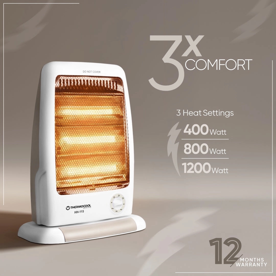 Thermocool Halogen Heater HH-115 by Thermocool : Colours available: White 5 2