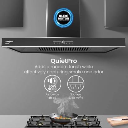 Crompton QuietPro Filterless Chimney With BLDC Motor by Crompton : Colours available: Black 9 1